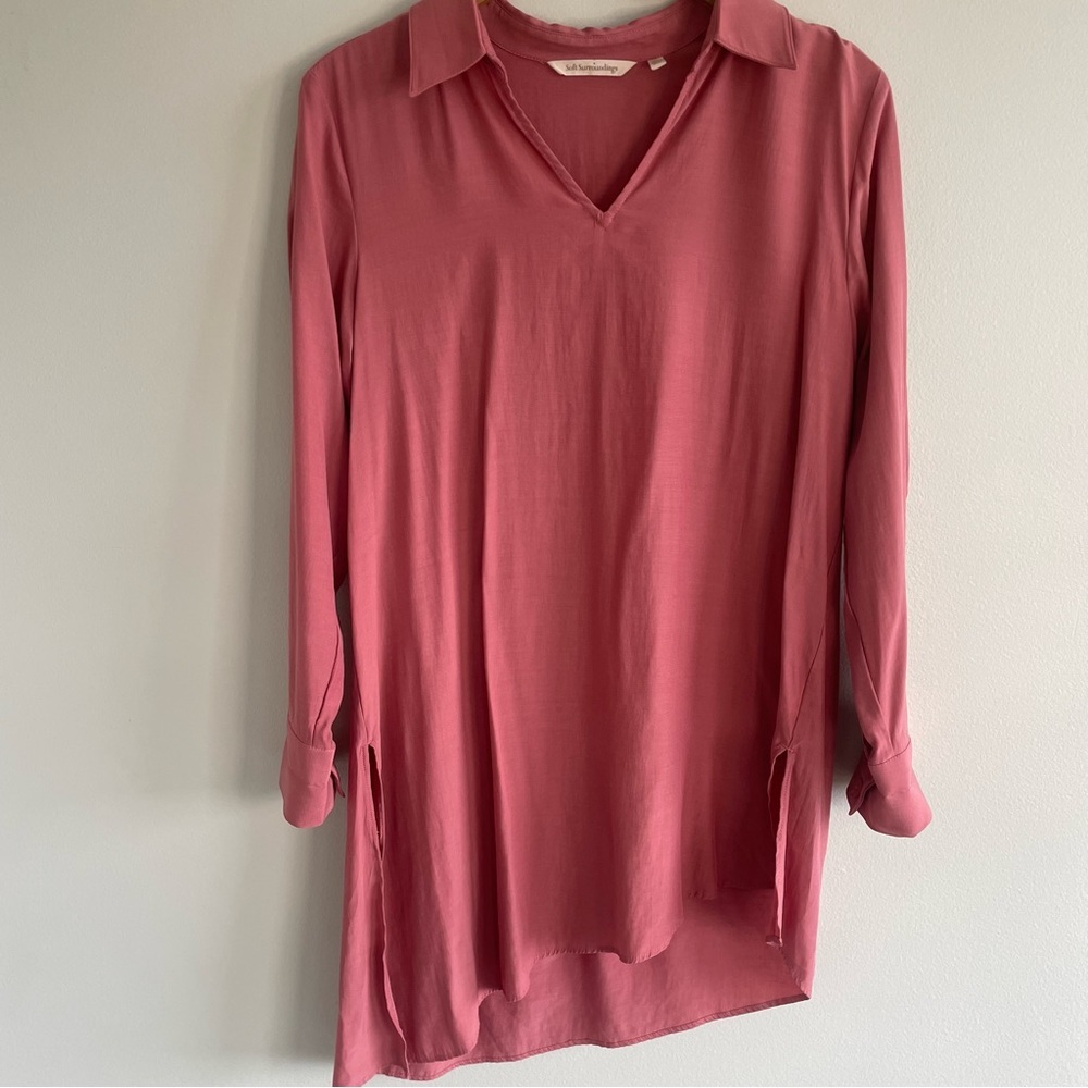 Soft Surroundings Women's Asymmetrical Tunic Dusty Rose Colored Size Medium